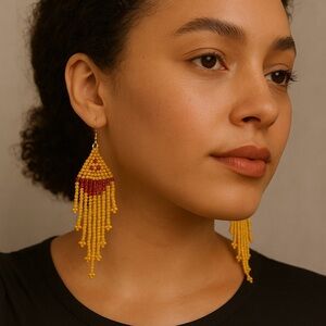 Vibrant Beaded Fringe Earrings
